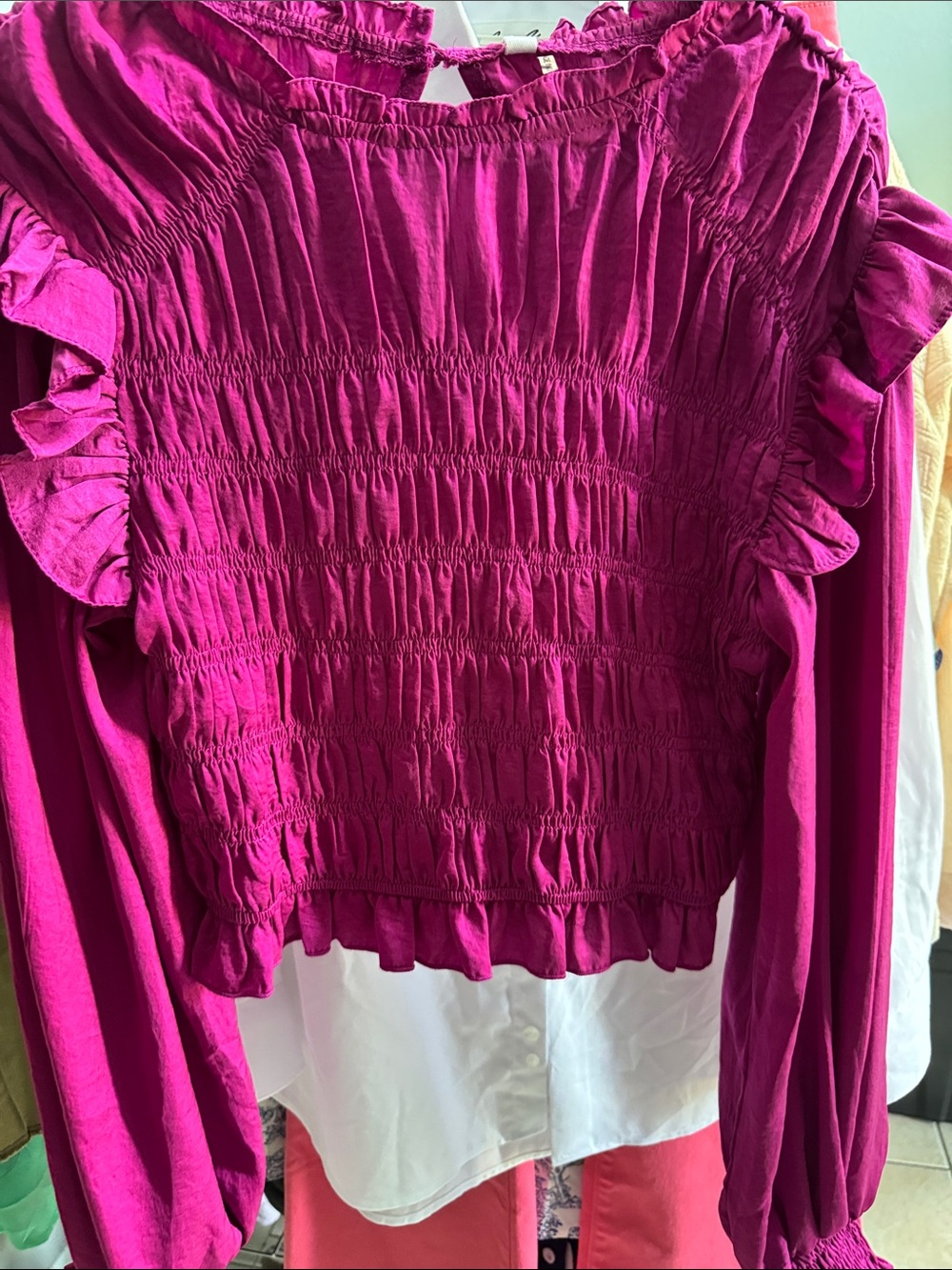Beautiful Ruched Violet Color Midi Top. Brand New With Tag!
